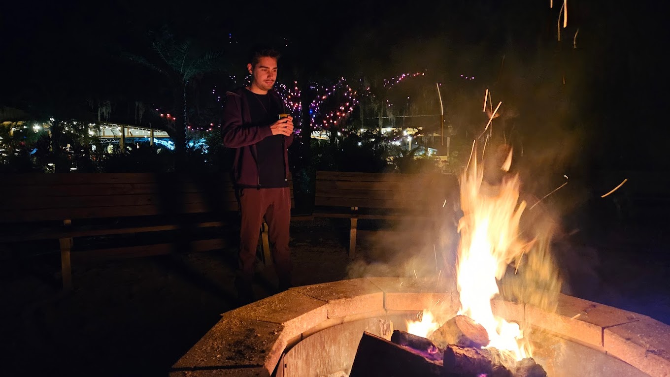 Campfire area and primitive tent camping